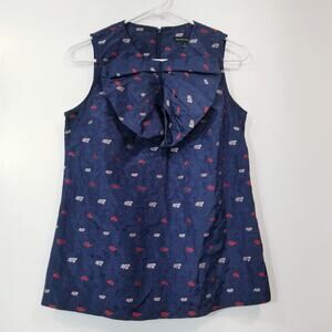 Banana Republic Embroidered Bow Ruffle Blouse